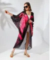 Kadın Rahat Kesim Şifon Kimono - Siyah