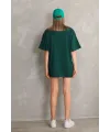 Kadın Regular Fit Tişört Bisiklet Yaka Yazlık Kısa Kol Basıc T-Shirt - Yeşil