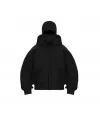 Kadın Samuray Ninja Çift Kapüşonlu Maske Detaylı 3 İplik Hoodie - Siyah