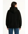 Kadın Samuray Ninja Çift Kapüşonlu Maske Detaylı 3 İplik Hoodie - Siyah