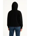 Kadın Samuray Ninja Çift Kapüşonlu Maske Detaylı 3 İplik Hoodie - Siyah