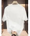 Kadın T-Shirt Bisiklet Yaka Kısa kol Baskılı tişört - Beyaz