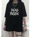 Kadın T-shirt Bisiklet Yaka Oversize Kısa Kollu Tişört - Siyah