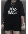 Kadın T-shirt Bisiklet Yaka Oversize Kısa Kollu Tişört - Siyah