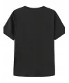 Kadın T-shirt Bisiklet Yaka Oversize Kısa Kollu Tişört - Siyah