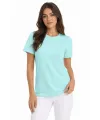 Kadın T-Shirt Bisiklet Yaka Slim Fit Likralı Tişört Günlük Basic Body - Turkuaz