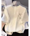 Kadın T-Shirt Kısa Kollu, Umrumda Değil Baskılı tişört - Beyaz