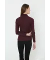 Kadın Tam Boğazlı Fitilli Likrali Koşkorse Badi - Bordo