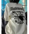 Kadın Tişört Örümcek Baskılı Bisiklet Yaka T-shirt - Beyaz