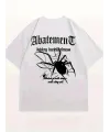 Kadın Tişört Örümcek Baskılı Bisiklet Yaka T-shirt - Beyaz