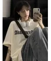 Kadın Tişört Örümcek Baskılı Bisiklet Yaka T-shirt - Beyaz