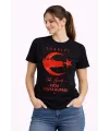Kadın TÜRKİYE Ay Yıldız 2026 Dünya Kupasi Taraftar Forma T-Shirt - Siyah