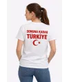 Kadın TÜRKİYE Ay Yıldız Baskılı Taraftar Forma T-Shirt - Beyaz