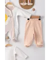 iegiyim™ Kelebek Nakışlı Tulumlu % 100 Pamuk Erkek Bebek 5li Set