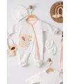 iegiyim™ Kelebek Nakışlı Tulumlu % 100 Pamuk Erkek Bebek 5li Set