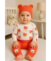 iegiyim™ Kulaklı Ayıcık % 100 Pamuk 3lü Erkek Bebek Takım