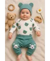 iegiyim™ Kulaklı Ayıcık % 100 Pamuk 3lü Erkek Bebek Takım