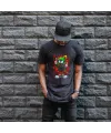 Marvin the Martian Graffiti Baskılı Unisex Siyah Tişört - 24/1 Penye Pamuklu