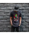 Marvin the Martian Graffiti Baskılı Unisex Siyah Tişört - 24/1 Penye Pamuklu