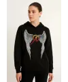Metallica İki İplik Kapüşonlu Ön ve Arka Baskılı hoodie - Siyah