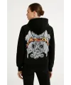 Metallica İki İplik Kapüşonlu Ön ve Arka Baskılı hoodie - Siyah