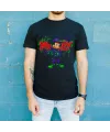 Mickey Mouse Graffiti Baskılı Unisex Siyah Oversize Tişört - 24/1 Penye