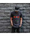 Mickey Mouse Graffiti Baskılı Unisex Siyah Oversize Tişört - 24/1 Penye