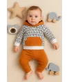 iegiyim™ Minik Ayıcıklar Desenli 2li % 100 Pamuk Erkek Bebek Takımı