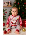 iegiyim™ Noel Baba Detaylı Bebek Tulum % 100 Pamuk