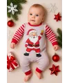 iegiyim™ Noel Baba Detaylı Bebek Tulum % 100 Pamuk