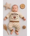 iegiyim™ Persona Bear Nakışlı % 100 Pamuk 2li Erkek Bebek Takım