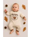 iegiyim™ Persona Bear Nakışlı % 100 Pamuk Erkek Bebek Tulum
