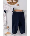 iegiyim™ Puanlı Ayıcık Nakışlı Tulumlu % 100 Pamuk Erkek Bebek 5li Set