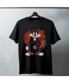 Sylvester Graffiti Baskılı Unisex Siyah Oversize Tişört - 24/1 Penye