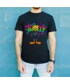 Tweety Graffiti Baskılı Unisex Siyah Oversize Tişört - 24/1 Penye