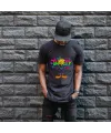 Tweety Graffiti Baskılı Unisex Siyah Oversize Tişört - 24/1 Penye