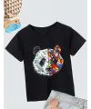 Unisex Çocuk Baskılı T-Shirt - Siyah