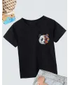 Unisex Çocuk Baskılı T-Shirt - Siyah