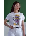 Unisex Oversize 24/1 Penye DTF Baskılı Tişört - DTF137