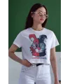 Unisex Oversize 24/1 Penye DTF Baskılı Tişört - DTF159