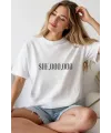 Unisex Oversize 24/1 Penye DTF Baskılı Tişört - DTF264