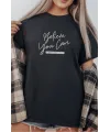 Unisex Oversize 24/1 Penye DTF Baskılı Tişört - DTF280