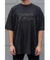 Unisex Oversize 24/1 Penye DTF Baskılı Tişört - DTF284
