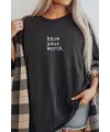 Unisex Oversize 24/1  Süprem Kumaş Penye Baskılı Tişört Pamuklu Ribanalı Bisiklet Yaka Kısa Kollu