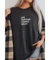 Unisex Oversize 24/1  Süprem Kumaş Penye Baskılı Tişört Pamuklu Ribanalı Bisiklet Yaka Kısa Kollu