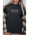 Unisex Oversize 24/1  Süprem Kumaş Penye Baskılı Tişört Pamuklu Ribanalı Bisiklet Yaka Kısa Kollu