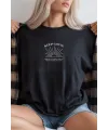 Unisex Oversize 24/1  Süprem Kumaş Penye Baskılı Tişört Pamuklu Ribanalı Bisiklet Yaka Kısa Kollu