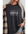 Unisex Oversize 24/1  Süprem Kumaş Penye Baskılı Tişört Pamuklu Ribanalı Bisiklet Yaka Kısa Kollu