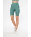Yüksek Bel Biker Sporcu Şort - Mint Yeşili