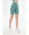 Yüksek Bel Biker Sporcu Şort - Mint Yeşili